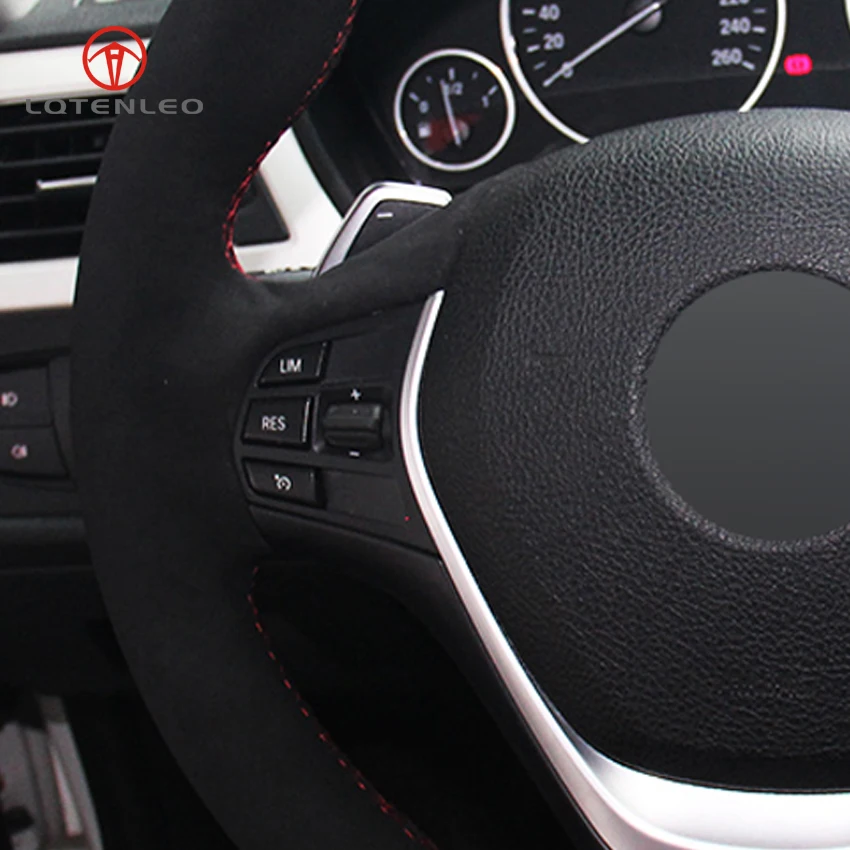 LQTENLEO черная замша для рукоделия BMW 3 серии F30 F31 F34 318i 320i 320d 328i 330i 330e 330d 335i 340i|car steering