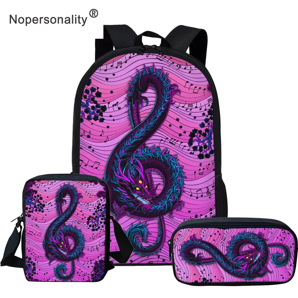 

Рюкзак для мальчиков, 3 шт./компл., с принтом в виде музыкального дракона