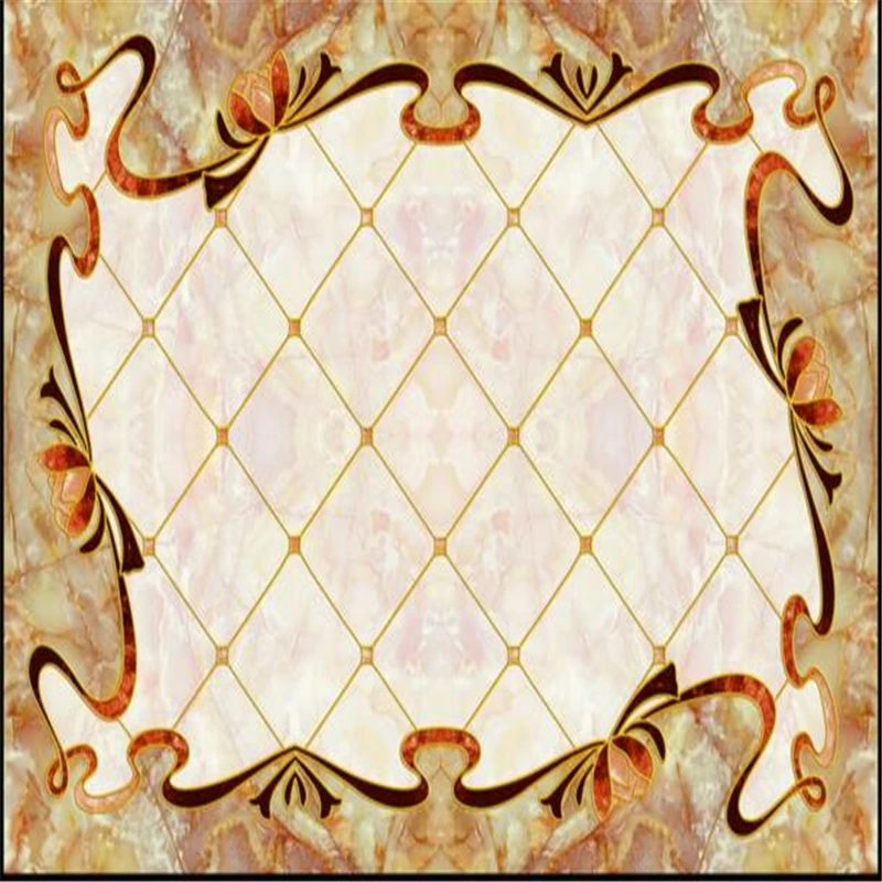 Пользовательский пол 3d водонепроницаемые обои простой европейский ковер паркет