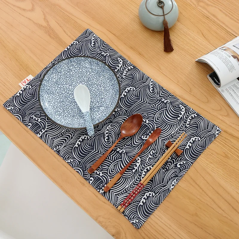 

Placemats For Table Set Of 6 Waterproof Tableware Cloth Disc Bowl Pads Coasters Kitchen Dining Accessories 30*40
