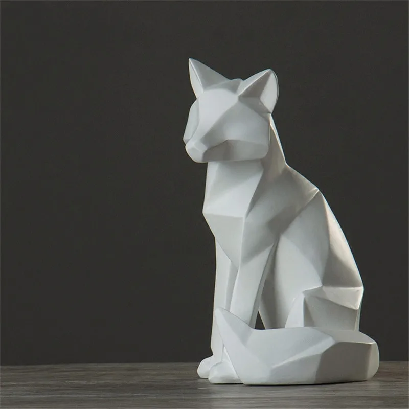 Скандинавский простой абстрактный белый геометрический Лисий скульптура