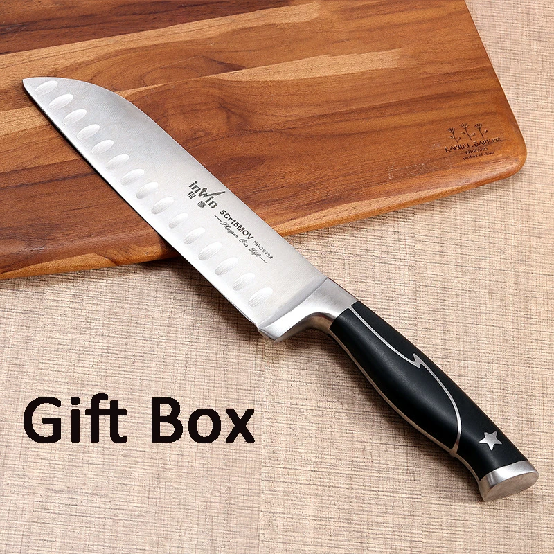 SHUOJI лучших Япония 7 дюймов Santoku Ножи 5Cr15mov Нержавеющая сталь Кухня ножи 58HRC лопасть