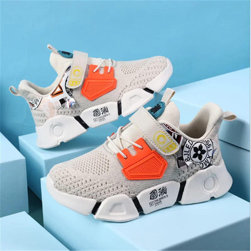 2020 Sale Lightweight Kids Sneakers Breathable Boys Girls Shoes Non-slip Children's Casual Flying Woven Mesh | Детская одежда и