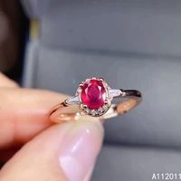 kjjeaxcmy fine jewelry 925 sterling silver inlaid natural ruby noble new female adjustable ring support test