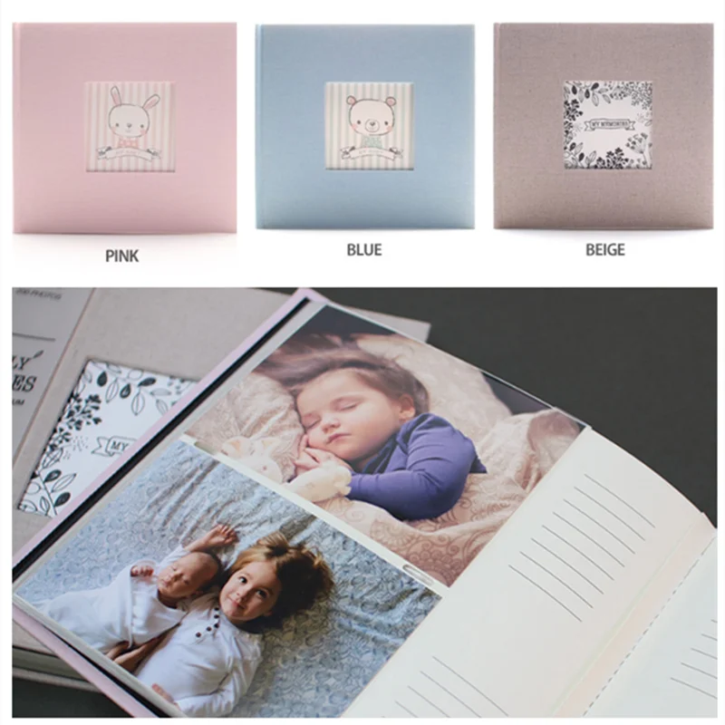 

Cartoon Rabbit Bear 10 inches Interstitial Photo Album Scrapbook DIY Newborn Baby Photo Book Child Growth Record Memorial Book