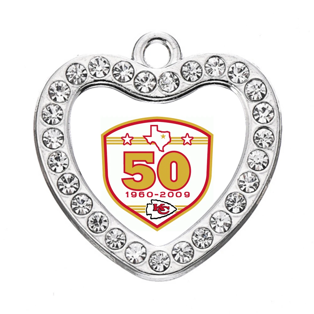 В форме сердца Канзас-Сити сплав горный хрусталь Подвески diy для изготовления