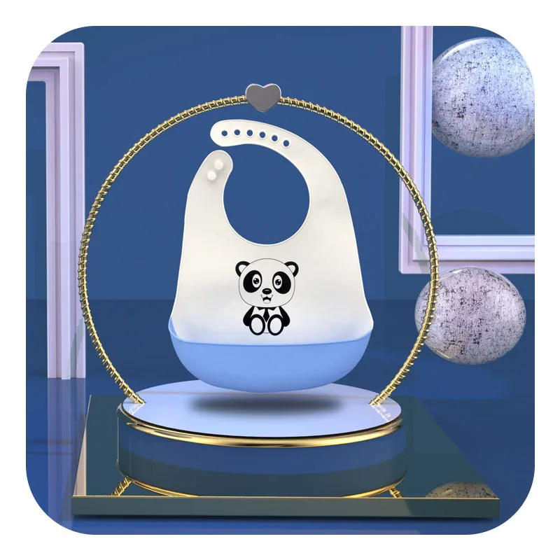 XCQGH 1Pcs Printed Baby Bibs Bandana Waterproof Boy Girl Food Grade Silicone Feeding Bib Stuff | Детская одежда и обувь