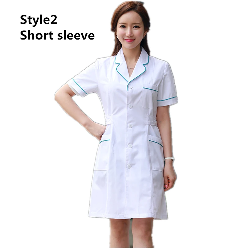 Style2 Short sleeve 10 видов цветов медицинская форма медсестры лаборатория белое пальто аптека красота больница клиника рабочая одежда униформа для женщин медицинская одежда - Цвет: Style2 Short sleeve