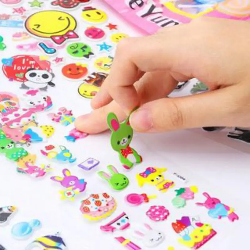 

10 Sheets Diy Cartoon Stickers 3D Cartoon Princess Random Puffy Stickers Children's Birthday Gifts For Boys Girls Diy Sticker