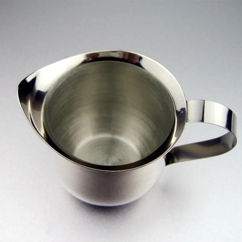 

Stainless Steel Small Milk Cup Fashionable Coffee Cup Pull Flower Pointed Mouth Milkshake Cup Milk Mixing Cup