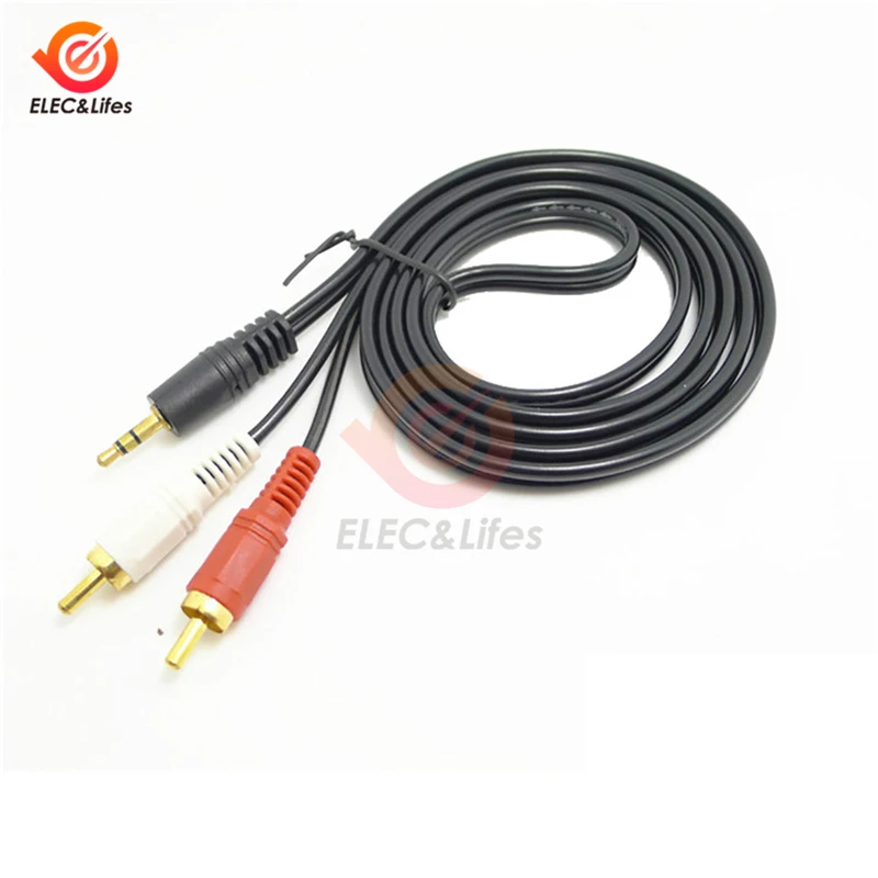 Аудиокабель RCA 1 5 м штекер 2 на разъем 3 мм AUX кабель-разветвитель для домашнего