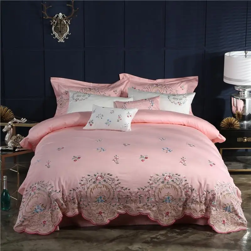 Комплект постельного белья из 4/6 предметов Роскошный Королевский розовый