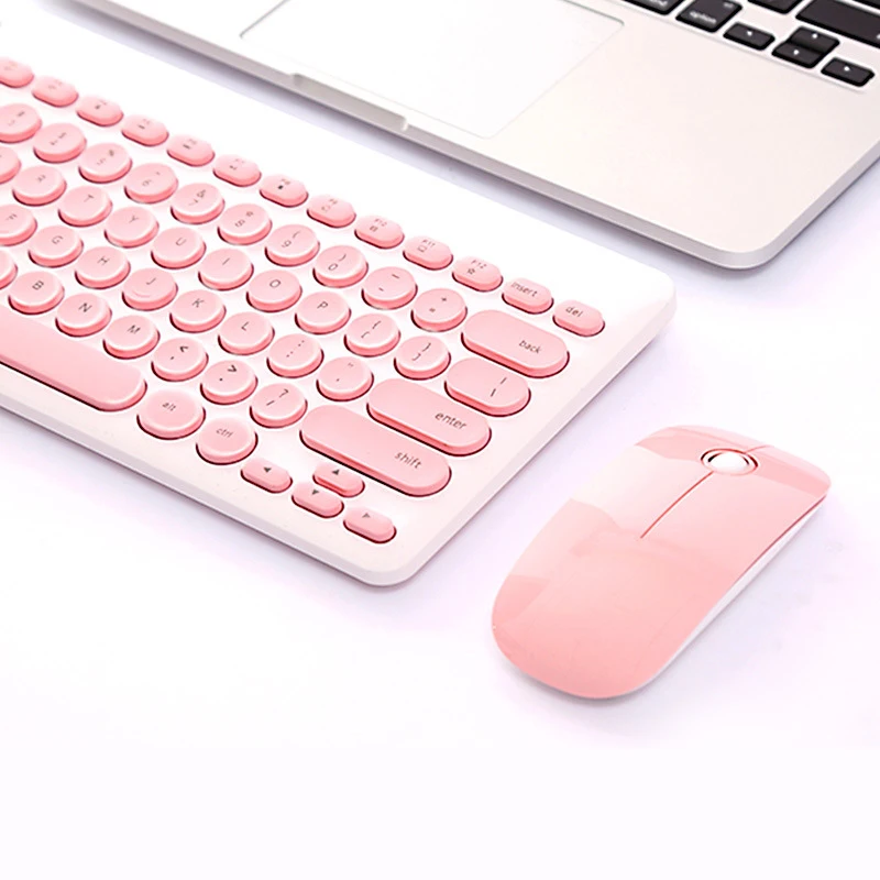 2 4G USB Беспроводная игровая клавиатура мышь комбинированная круглая Бесшумная