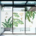Оконная Пленка Конфиденциальности зеленых растений Стекло Стикеры блокирует ультрафиолет тепла Управление Жалюзи На Окна чёрных машин для Обложка домашний декор
