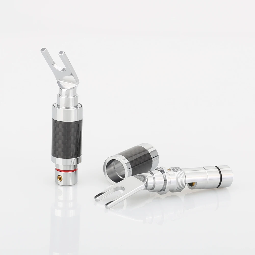 4 шт. коннектор для динамика из углеродного волокна с родиевым