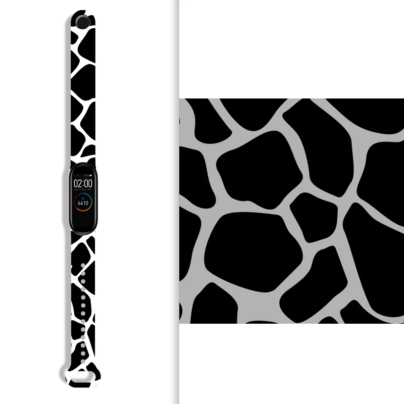 for Xiaomi Miband 3 4 5 6 Colorful Graffiti pattern Waterproof Silicone Strap Replacement xiaomi mi band 5 strapmi band 4