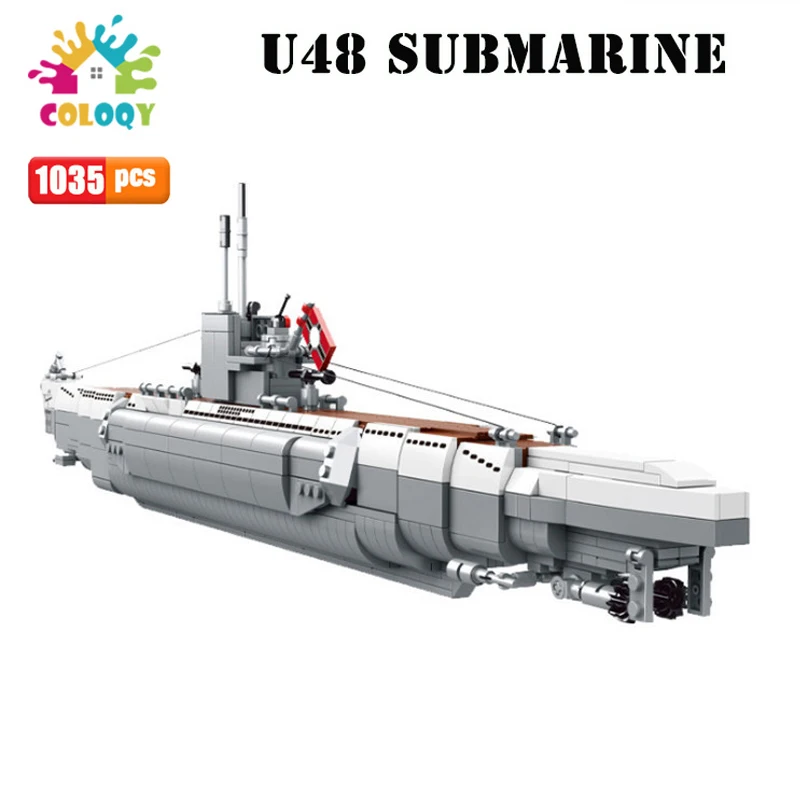 

Technic Toys German WW2 Military U48 Submarine Model Building Blocks MOC Creator Bricks Educational Toys For Children Gifts