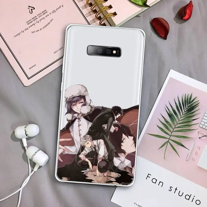 

apan anime bungou stray dogs Dazai Osamu Phone Case Transparent For Samsung Galaxy S A 5 7 8 9 2015 20 edge plus 10 e lite 2019