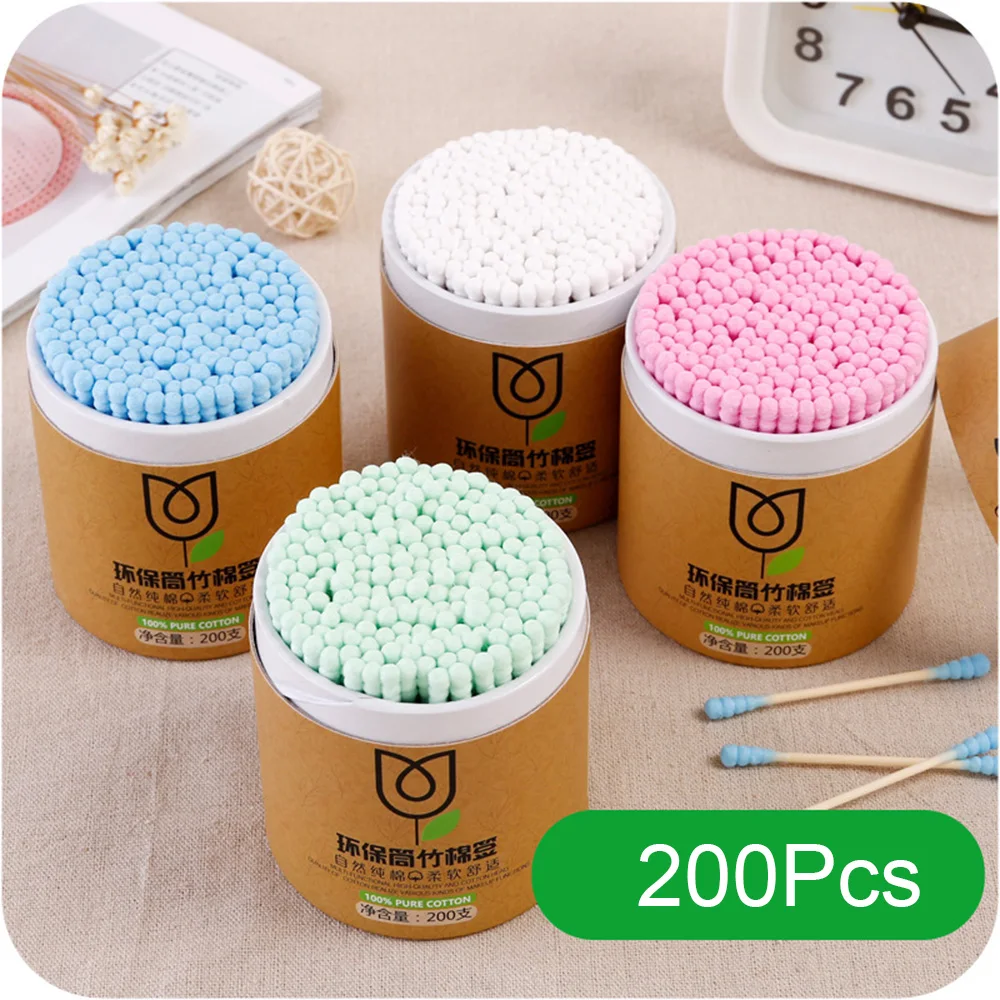 200 _ ватный тампон с двойной головкой женский макияж ватные палочки наконечник