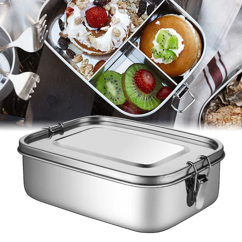 

Lunch Box Food Grade Stainless Steel Anti-leak Bento Box Strong Tightness For Storing Various Fruits Snacks