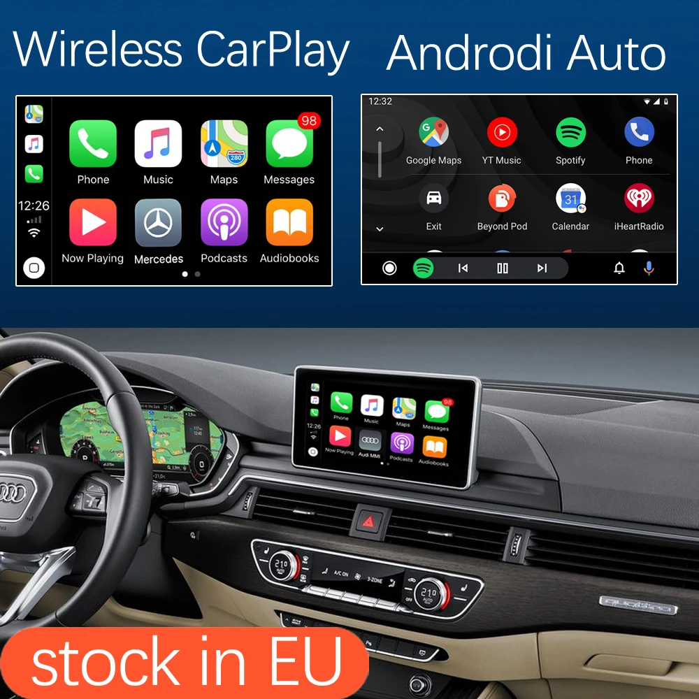 Беспроводной автомобильный интерфейс Apple CarPlay Android для Audi A4 A5 2016-2019 с функциями