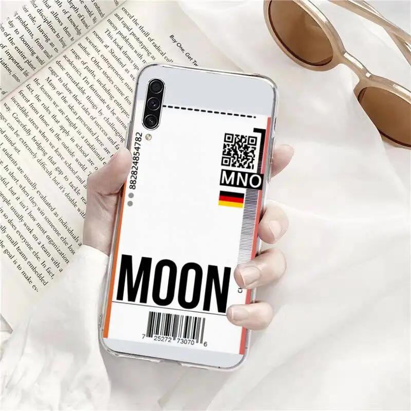 

Air ticket Phone Case Transparent For Samsung Galaxy A71 A21s S8 S9 S10 plus note 20 ultra