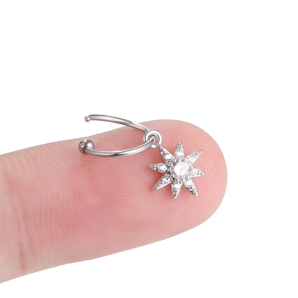 1Pc New Steel Earrings Helix Piercing Tragus Earring Nose Hop Rings Daith Oreja Conch Jewelry | Украшения и аксессуары