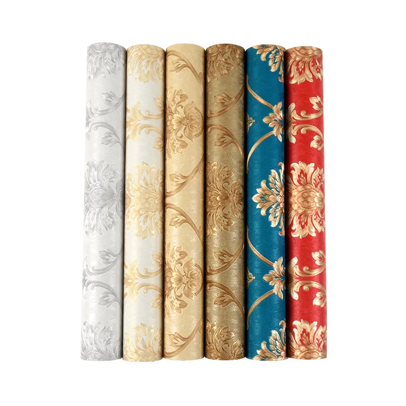 

3D European Damascus Wallpaper Waterproof Simple Red Warm Beauty Salon Special Background Wallpaper