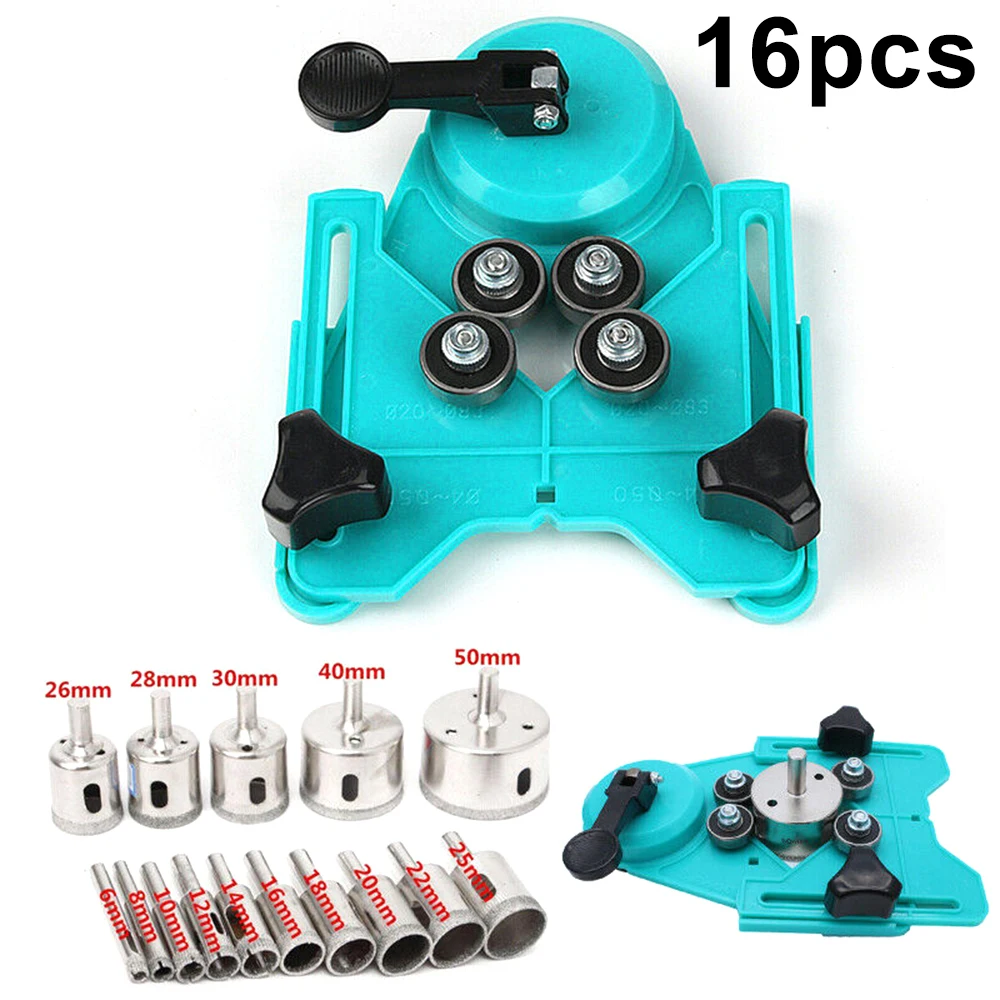 

Glass Drill Guide Set Vacuum Base Sucker Tile Glass Opening Blocks Jars