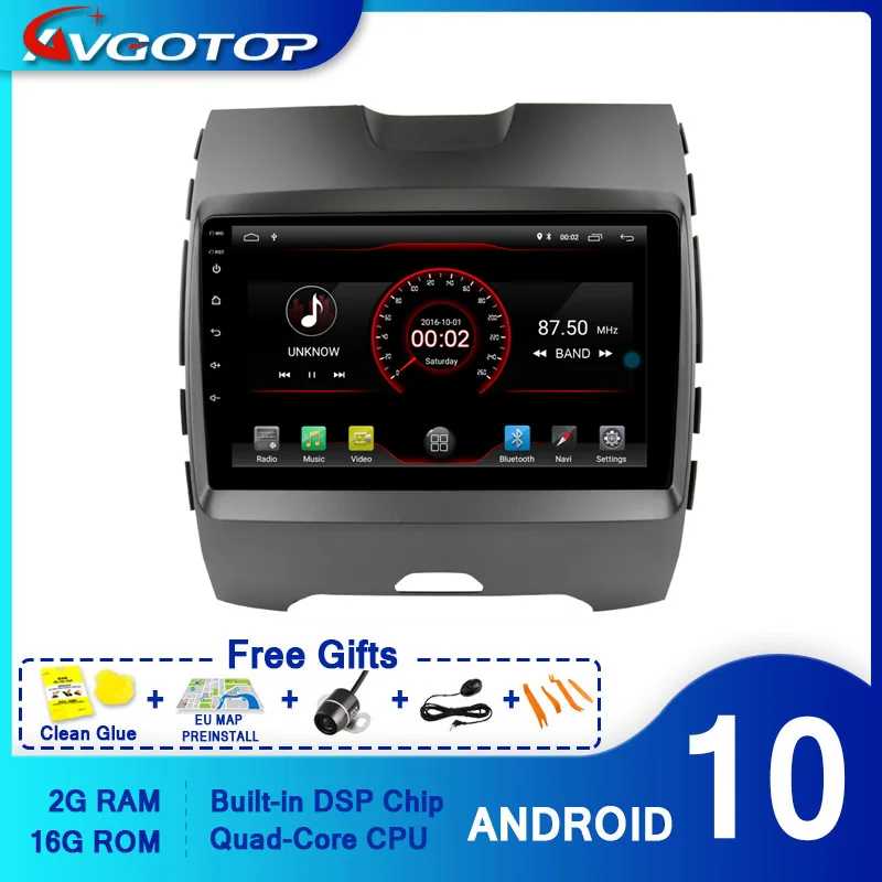 AVGOTOP Android 10 0 Bluetooth GPS автомобильный Радио dvd плеер для FORD EDGE 2015 2018|Автомагнитолы| |