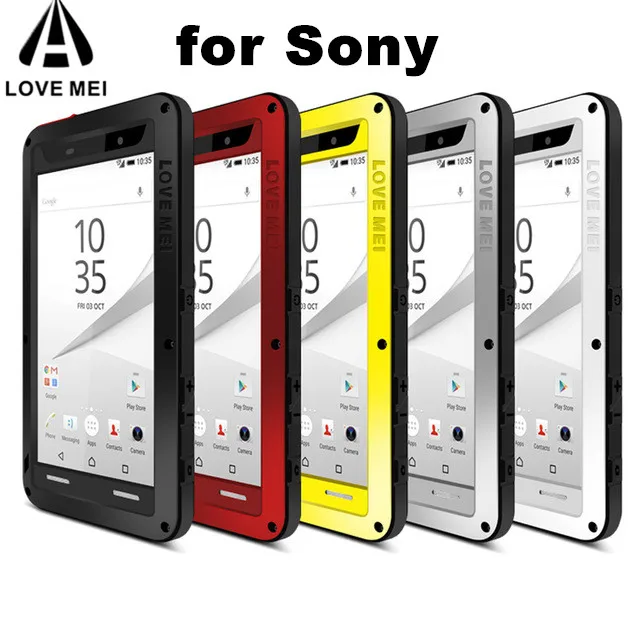 

LOVEMEI Gorilla glass Metal Armor Case for Sony Xperia 1 5 10 II 10 Plus 5 II Z5 XZ3 XZ4 XZ5 5/XZ5 Compact waterproof Case