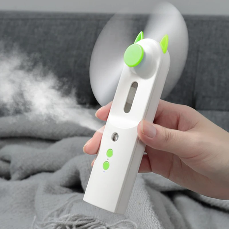 

Portable 2 In 1 Water Spray Mist Fan Electric USB Rechargeable Handheld Mini Fan