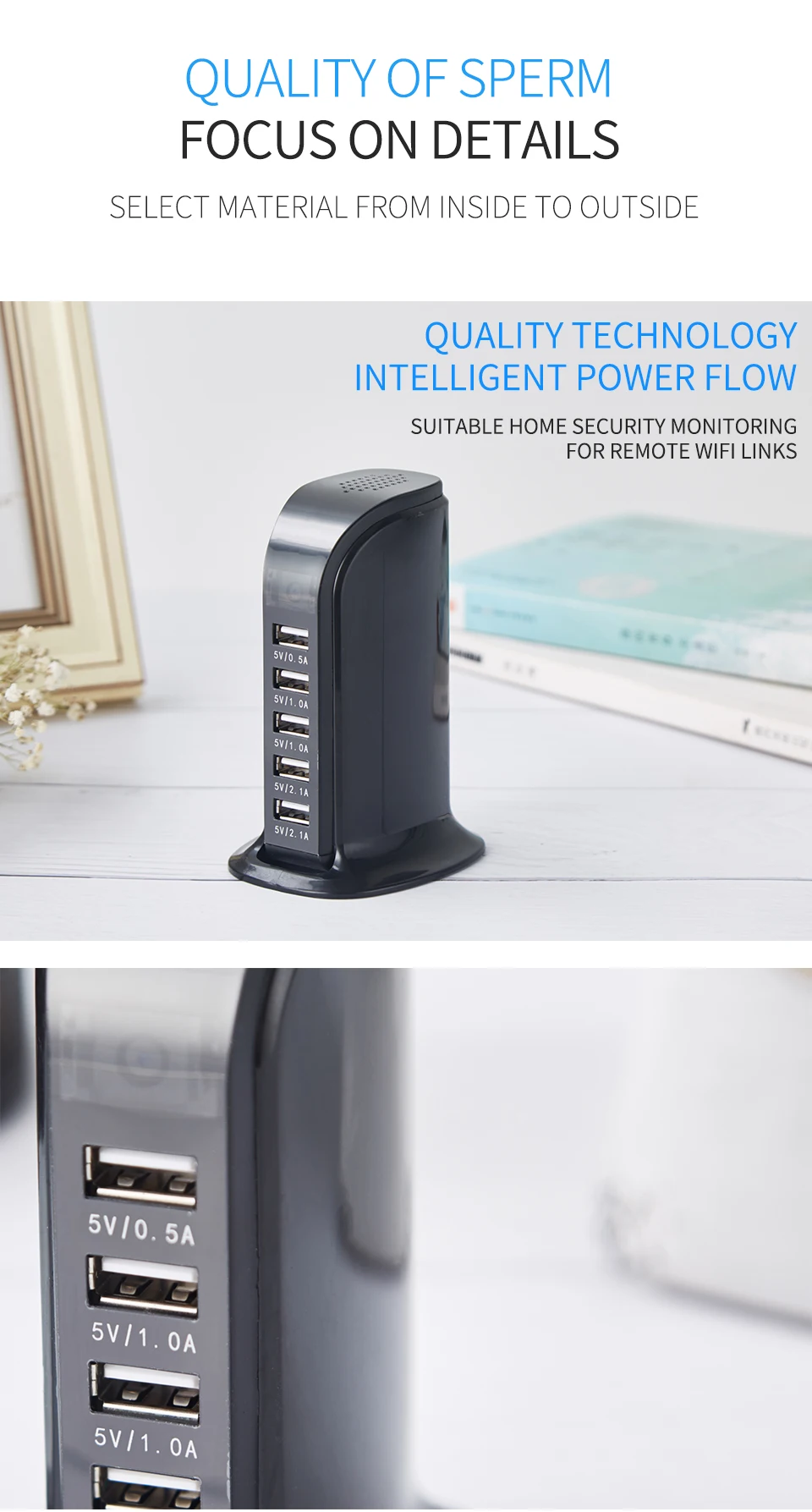 HD wifi usb зарядная станция камера 1080p 5-USB порт зарядное устройство видео камера беспроводная сеть для дома и офиса безопасности IP видеокамера