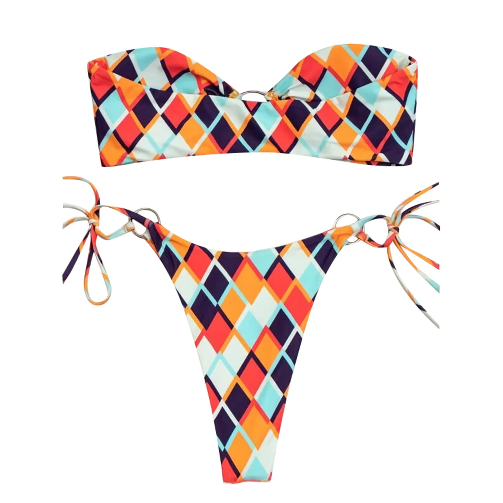 

Bikinis 2021 Multicolor One Shoulder Swimsuit Ruffle Swimwear Women Leaf Print Swimming Suit for Women Sexy biquini Beachwear