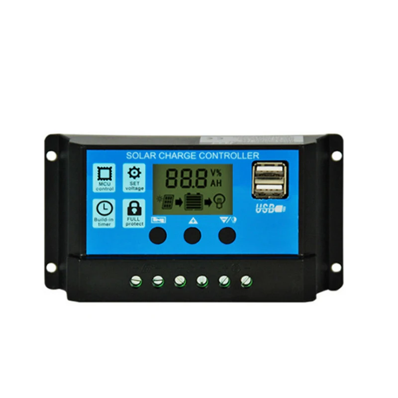 10A20A30A Солнечный контроллер ЖК дисплей USB зарядка и разрядка панели солнечных