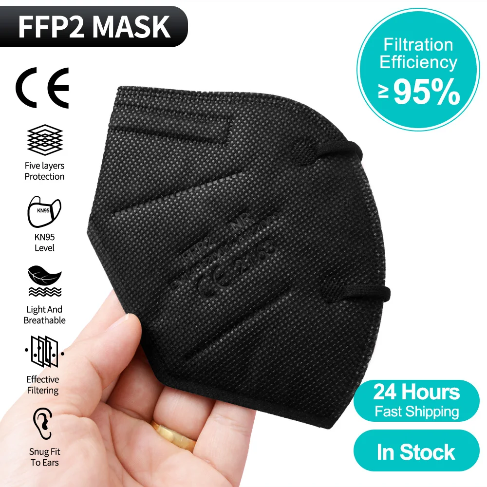 

Маски FPP2 neгра Для Взрослых Черные KN95 5 слоев Mascarilla FFP2 Homologada многоразовая FPP2 маска Nior FPP2 маска для лица