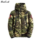 Куртка мужская с хлопковой подкладкой, с капюшоном, ветрозащитная, камуфляжная