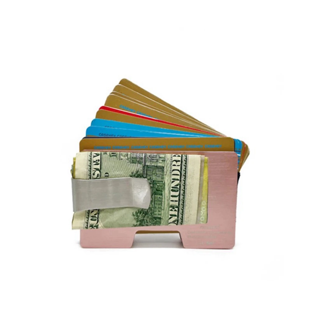

1 Piece Carbon Fiber Stainless Steel Clip&Aluminum Alloy Wallet RFID Blocking Credit Card Holder Pocket Wallet With Money Clamp
