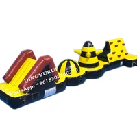 inflatable obstacle course water fun sport inflatable competition game with slide