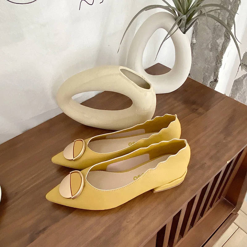 

Summer Shoes Ladies Pointed Toe Elegant Female Footwear Casual Sneaker Shallow Mouth Women's Heels Modis 2021 Boat Dress Comfort