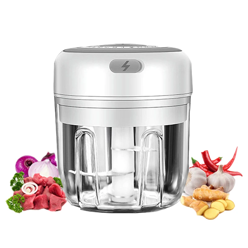 Электрический измельчитель чеснока прочный износостойкий мини овощей USB зарядка