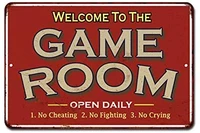 game room sign rustic wall gameroom signs home vintage decorations games arcade retro video gamer art 8 x 12