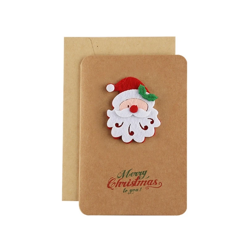 Vintage Merry Christmas Greeting Card Postcards Invitations with Envelope New Year Cards Xmas Winter Happy Holiday Party Gift | Дом и сад