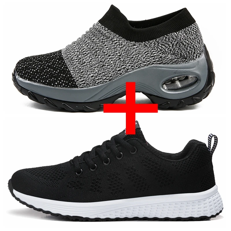 Женские сетчатые дышащие кроссовки повседневная обувь на плоском ходу шнуровке