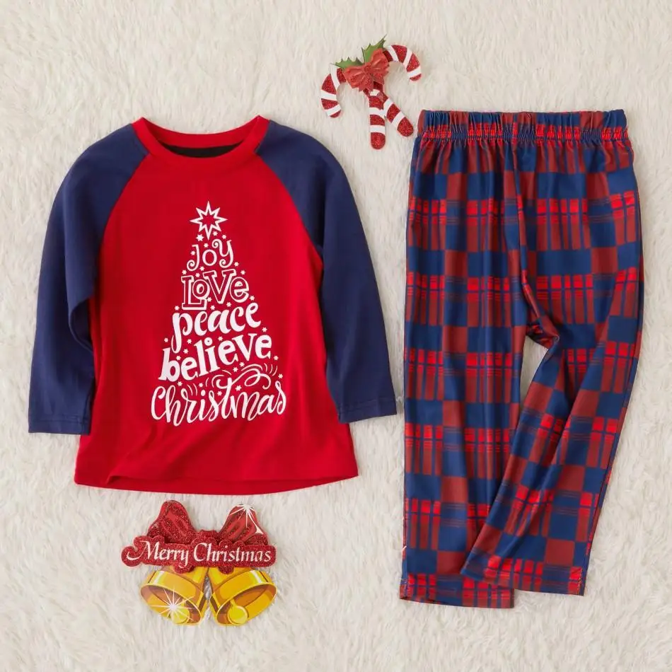 Рождественский семейный пижамный комплект с надписью дерево для папы мамы детей