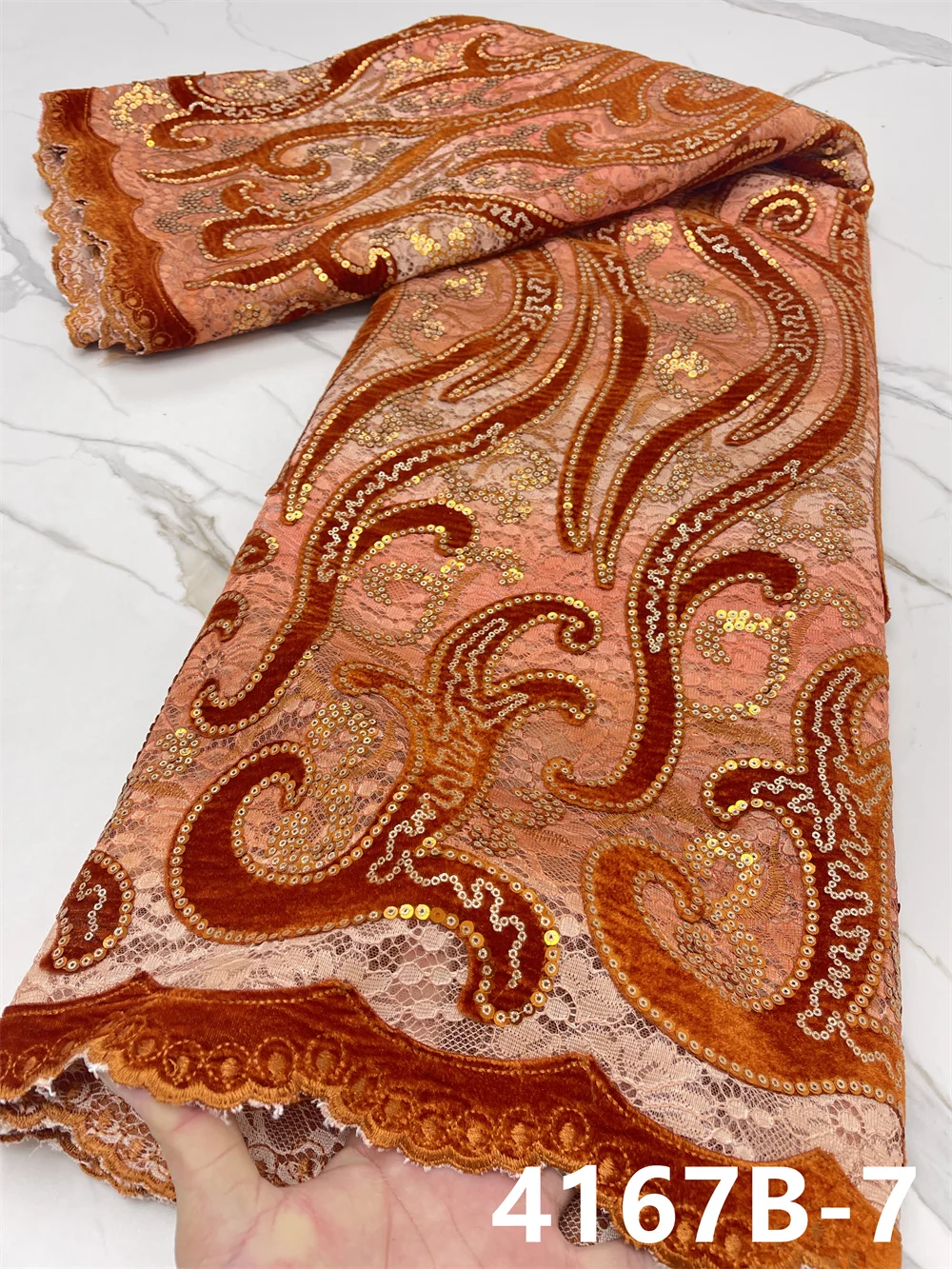 

NI.AI нигерийская бархатная вуаль кружевная ткань с цветными пайетками африканская сетчатая кружевная ткань мягкая эластичная бархатная кру...