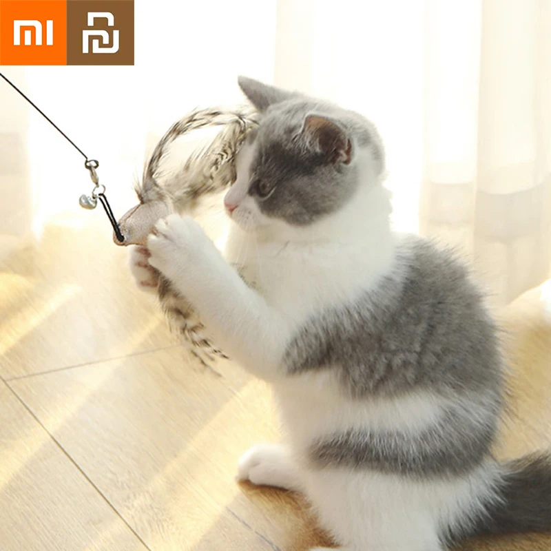 

Игрушка для домашних животных XiaoMi, забавная кошачья палка с длинным полюсом для саморазвлечения, снимает скуку, моляр, устойчивый к царапин...