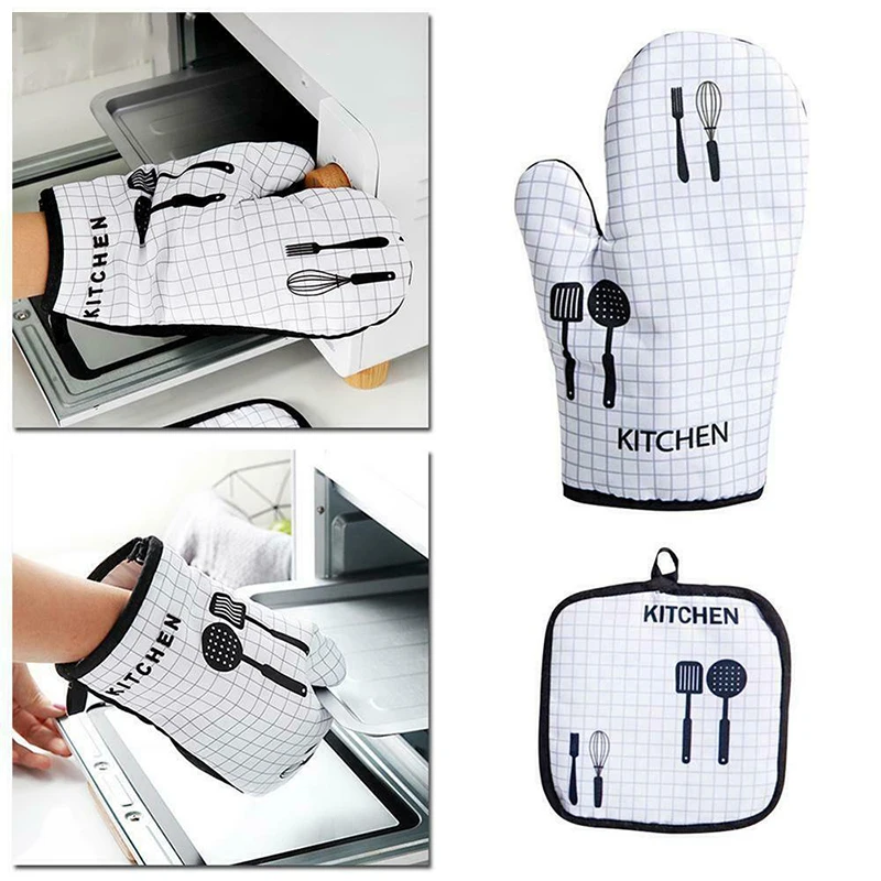 

Thickened heat-insulating gloves baking anti-scalding barbecue special high-temperature microwave oven heat-resistant gloves