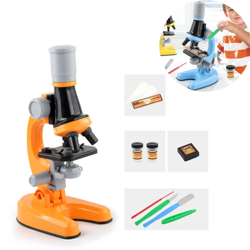 

Children Biological Microscope Microscope Kit Lab LED 100X-400X-1200X