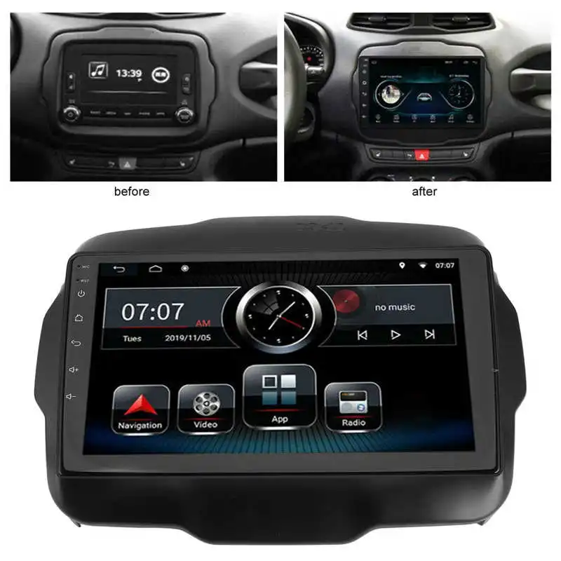 

Автомобильный аудио-и видеоплеер, 9 дюймов, WiFi, GPS, для Android 10,0, подходит для Jeep Renegade 2011-2013
